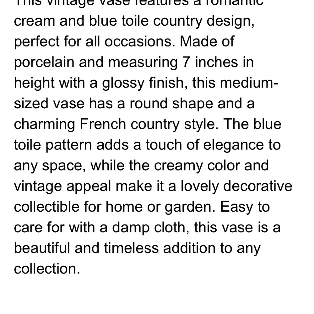 Vintage-Inspired rooster and toile country design Cream and Green Vase - Picture 5 of 5